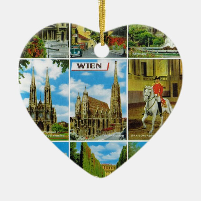 Vintage Austria, Wien, Vienna, Multiview Ceramic Ornament (Front)