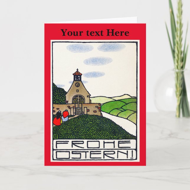Vintage Austrian Letterpress Thank You Card (Front)
