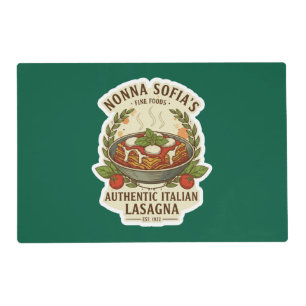 Vintage Authentic Italian Lasagna Label Placemat