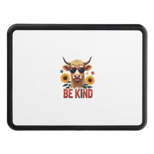 Vintage Autism Highland Cow Be Kind Rainbow Puzzle Hitch Cover