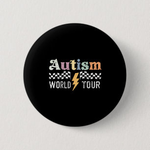 Vintage Autism World Tour Support Autism Awareness Button