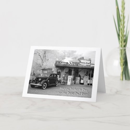 Vintage Auto And Old Time Store Black And White Card