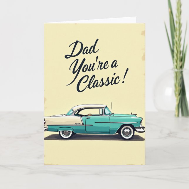 Vintage Auto Dads Day Card (Front)