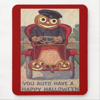 Vintage Auto Halloween Mouse Pad
