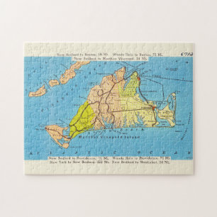 Vintage Auto Map of Martha’s Vineyard Jigsaw Puzzle