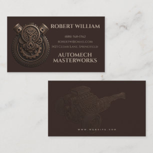 Vintage Auto Mechanic & Car Engine Mechanic Repair Business Card