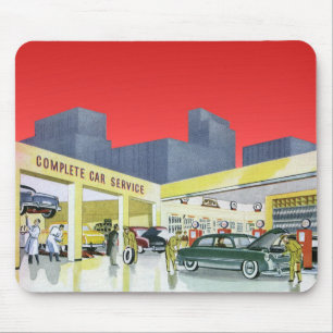 Vintage Auto Mechanics Complete Car Service Garage Mouse Pad