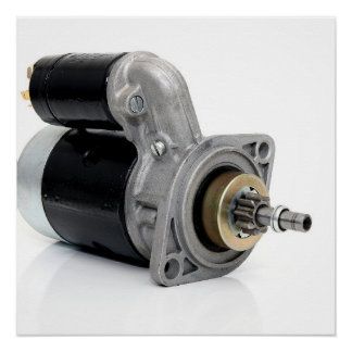 Vintage auto motive starter poster