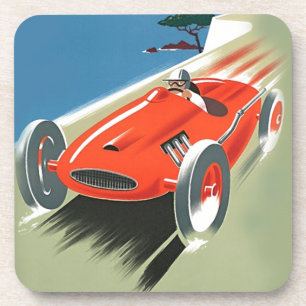 Vintage Auto Racing Beverage Coaster