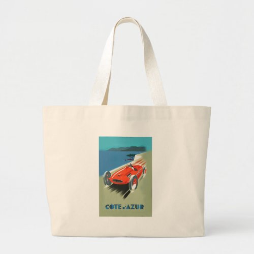 Vintage Auto Racing Large Tote Bag