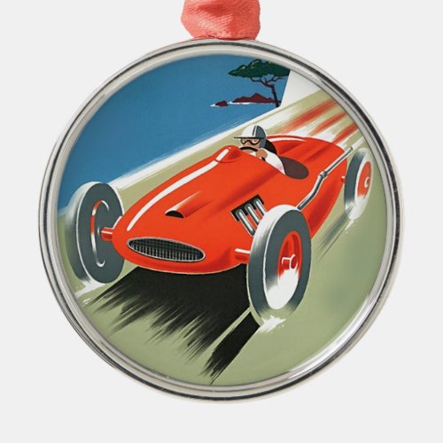 Vintage Auto Racing Metal Ornament