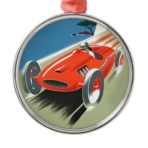 Vintage Auto Racing Metal Ornament