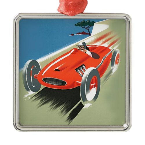 Vintage Auto Racing Metal Ornament