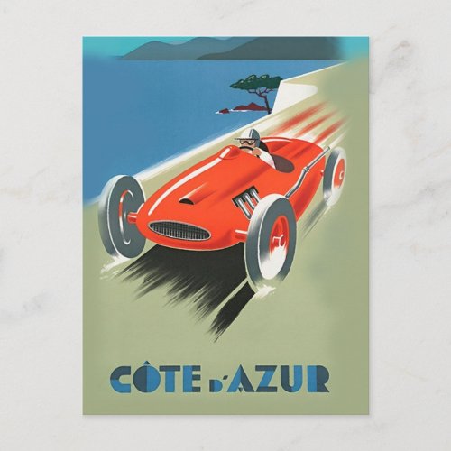 Vintage Auto Racing Postcard