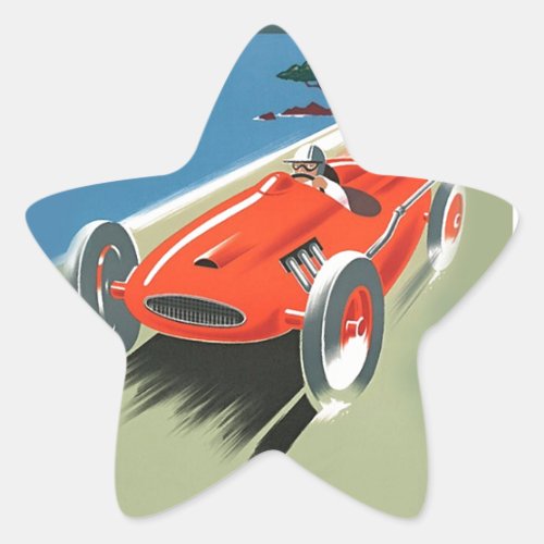 Vintage Auto Racing Star Sticker