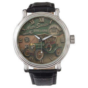 Vintage Auto Service Classic Antique Car Garage Watch