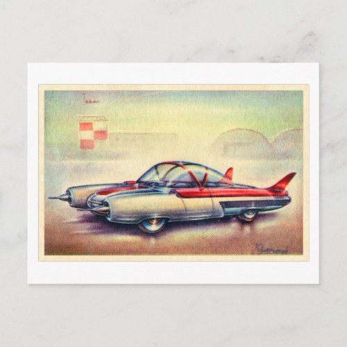 Vintage Automobile 1954 Atmos FX Concept Car Postcard