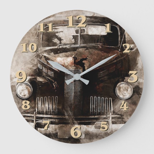 Vintage Automobile Large Clock (Front)