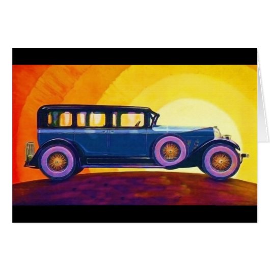 Vintage Automobile Rainbow Sunset Cards (Front Horizontal)