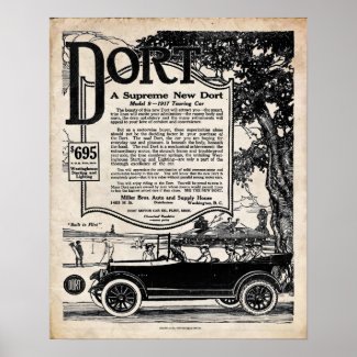 Vintage Automobile Sign - Dort Motor Car 1916 Print