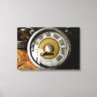 Vintage automobile speed gauge canvas print