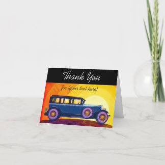 Vintage Automobile Sunset Personalized Thank You