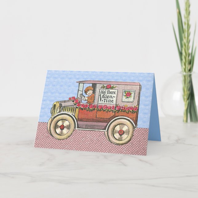 Vintage Automobile Valentine's Day Holiday Card (Front)
