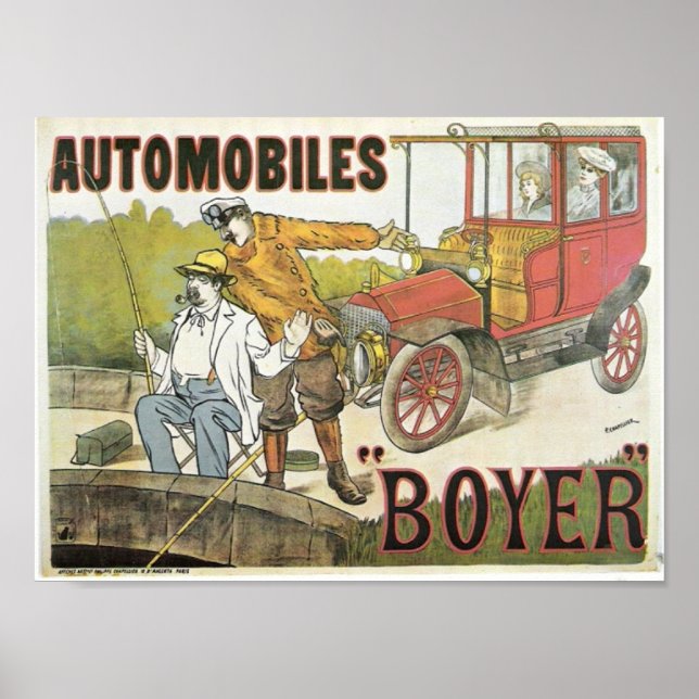 Vintage Automobiles Boyer ad Poster (Front)