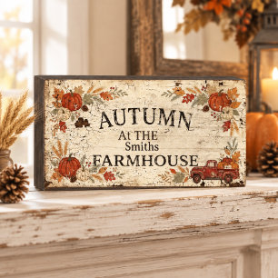 Vintage Autumn at the Farmhouse Rustic Sign