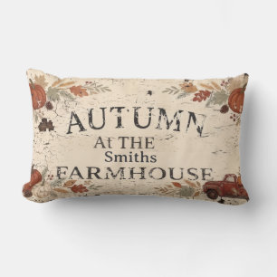 Vintage Autumn at the Farmhouse Throw Pillow