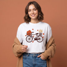 Vintage Autumn Bicycle with Pumpkins Harvest