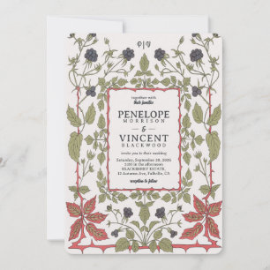 Vintage Autumn Blackberries Invitation
