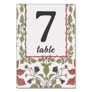 Vintage Autumn Blackberries  Table Number