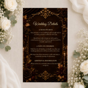 Vintage Autumn Candlelight Romance Wedding Enclosure Card