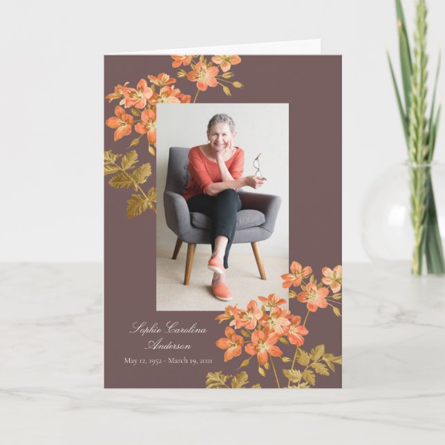 Vintage Autumn Celebration of Life Program (Front)