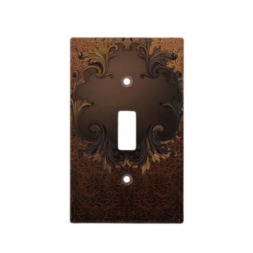 Vintage Autumn Fall Gold Ornamental Leaves Light Switch Cover