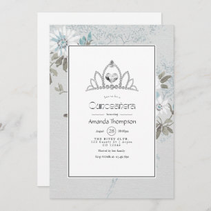 Vintage Autumn - Fall White Quinceañera Invitation