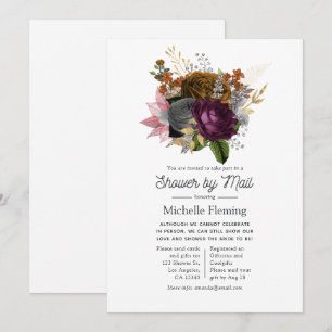 Vintage Autumn Floral Bouquet Shower by Mail Invitation
