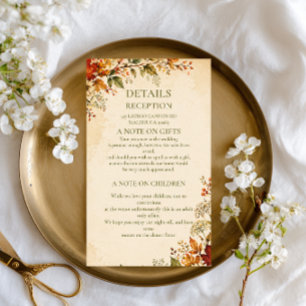 Vintage Autumn Floral Enclosure Card