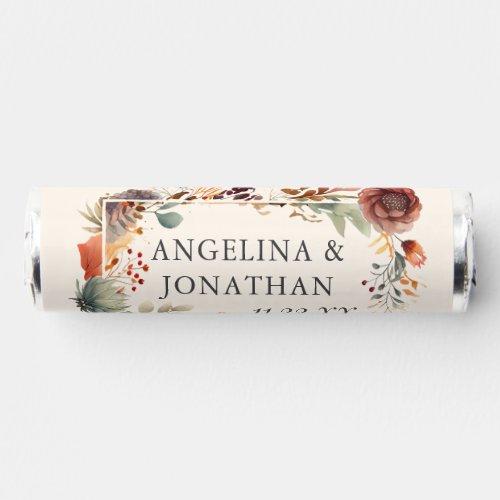 Vintage Autumn Floral Ivory Boho Fall Wedding Breath Savers® Mints