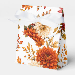 Vintage Autumn Floral Pattern with Sunflowers Favor Boxes