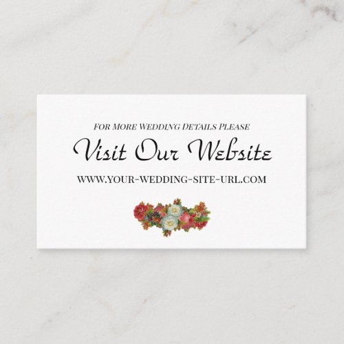 Vintage Autumn Floral Wedding Website Details Enclosure Card