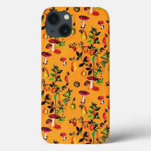 Vintage Autumn Forest Mushroom Fruit Watercolor iPhone 13 Case