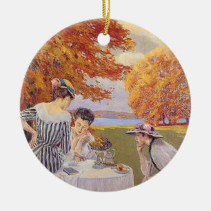 Vintage Autumn Garden Tea Party Elegant Edwardian Ceramic Ornament