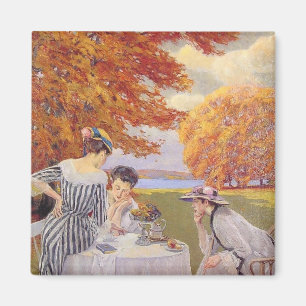 Vintage Autumn Garden Tea Party Elegant Edwardian Magnet