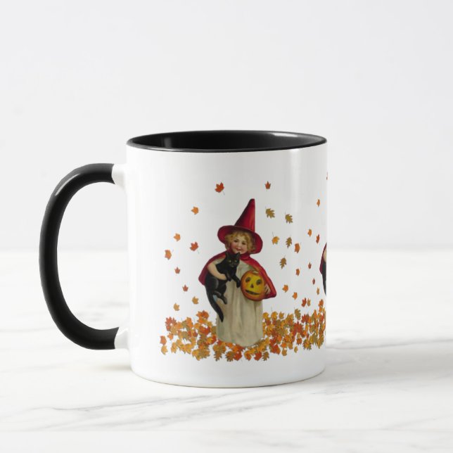 Vintage Autumn Girl Mug (Left)