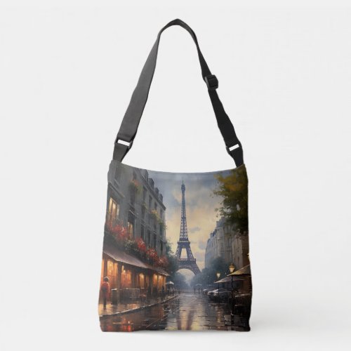 Vintage autumn in Paris France Crossbody Bag