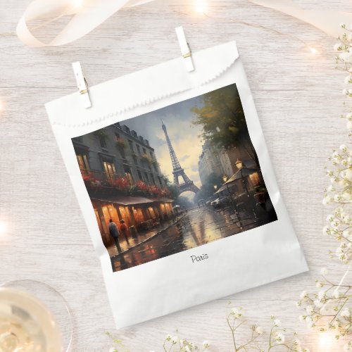 Vintage autumn in Paris France Favor Bag