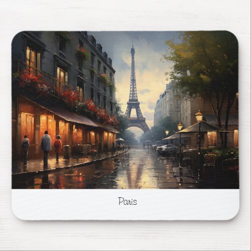 Vintage autumn in Paris France Mouse Pad