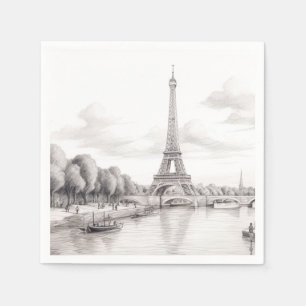 Vintage autumn in Paris France Napkins